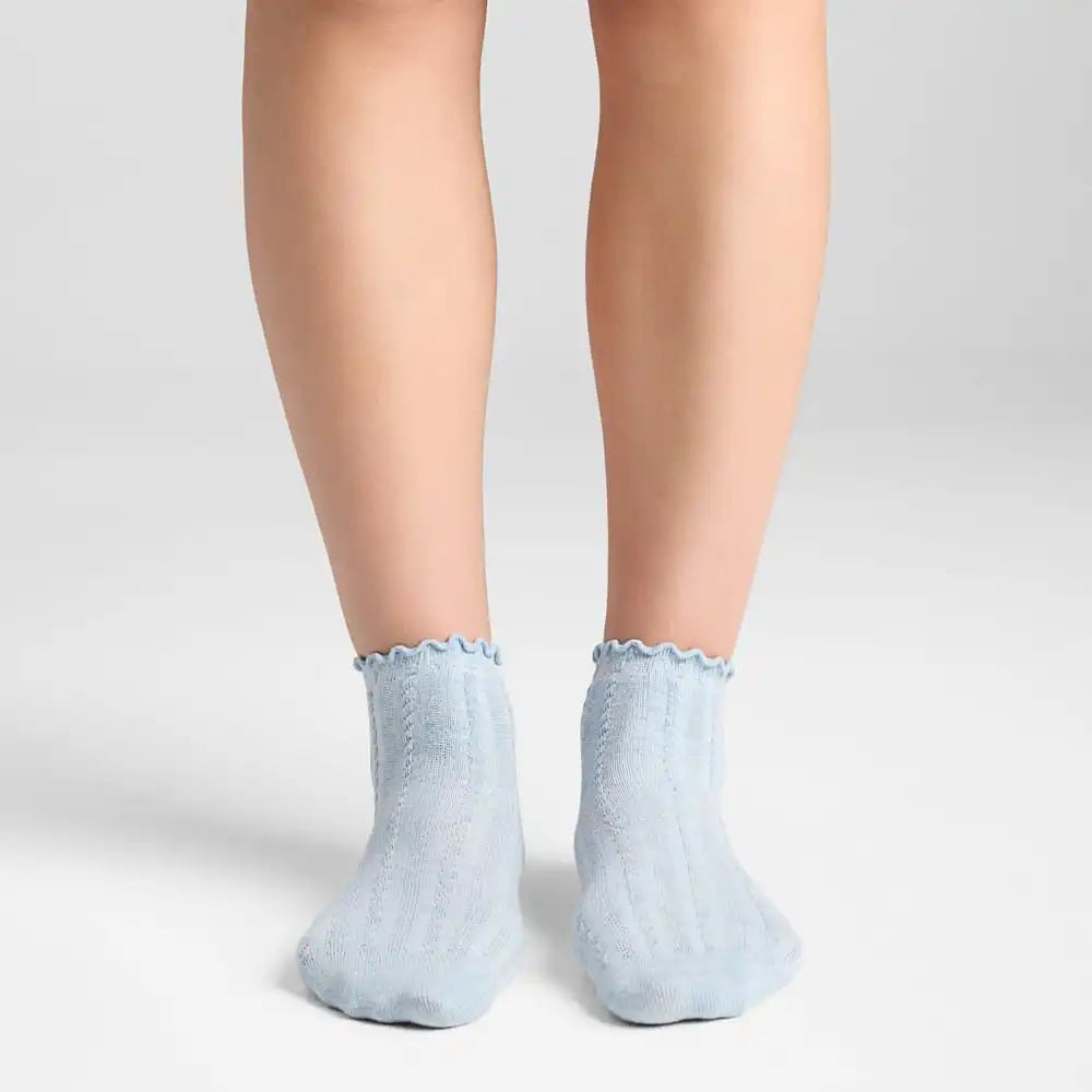 3 Pack Cotton Blend Pointelle Midanklet