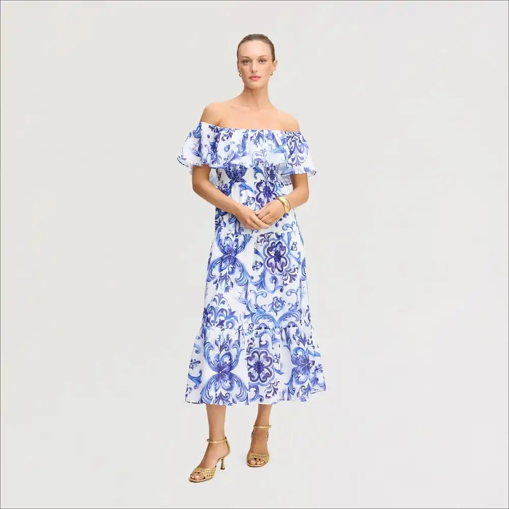Off the Shoulder Midi Dress