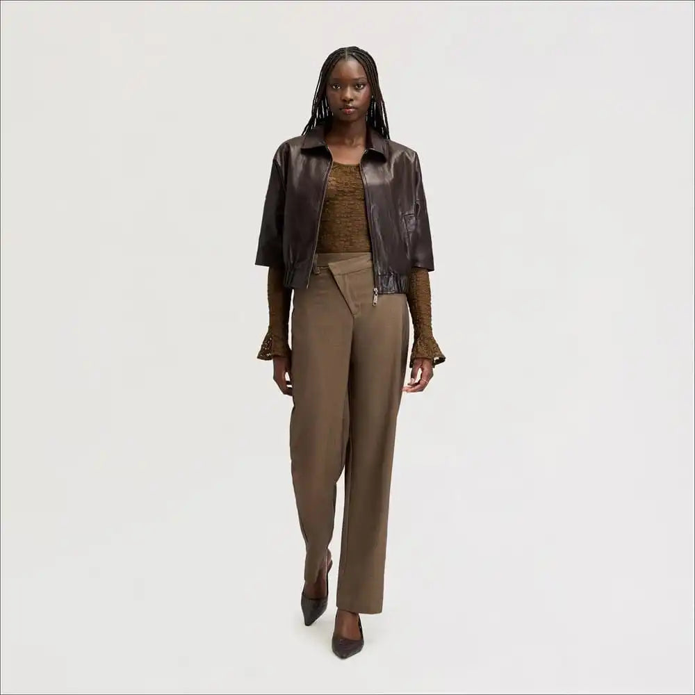 3/4 Sleeve Zip Front Jacket