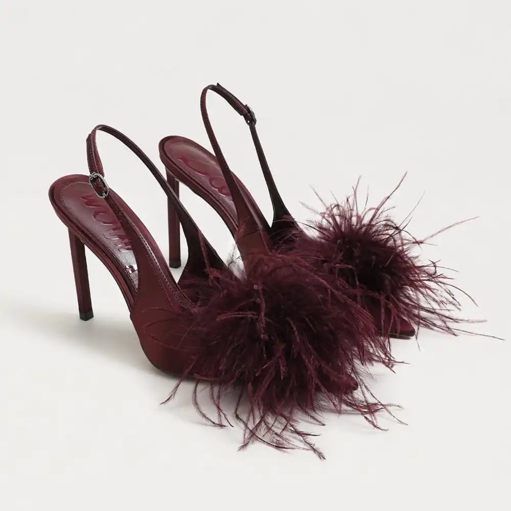 Tegan Feather Slingback Pump