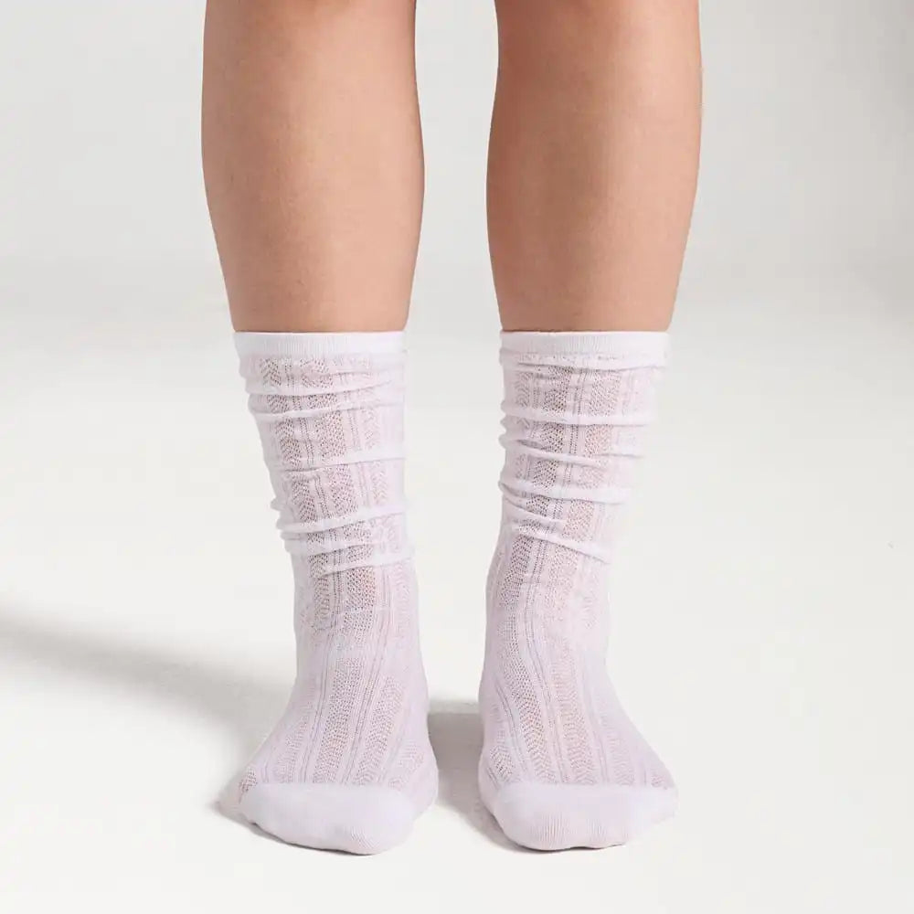 3 Pack Pointelle Rib Slouchy Socks