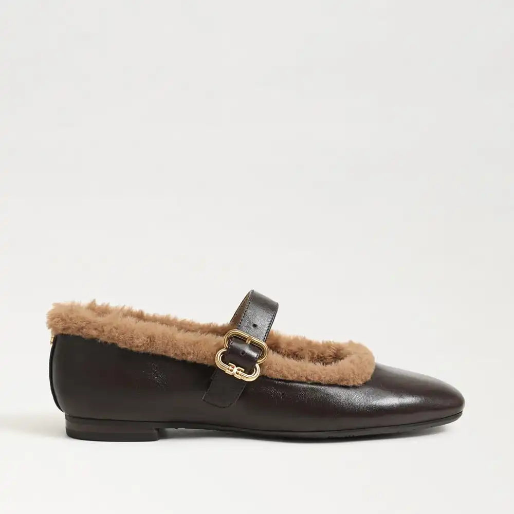 Michaela Fur Mary Jane Flat